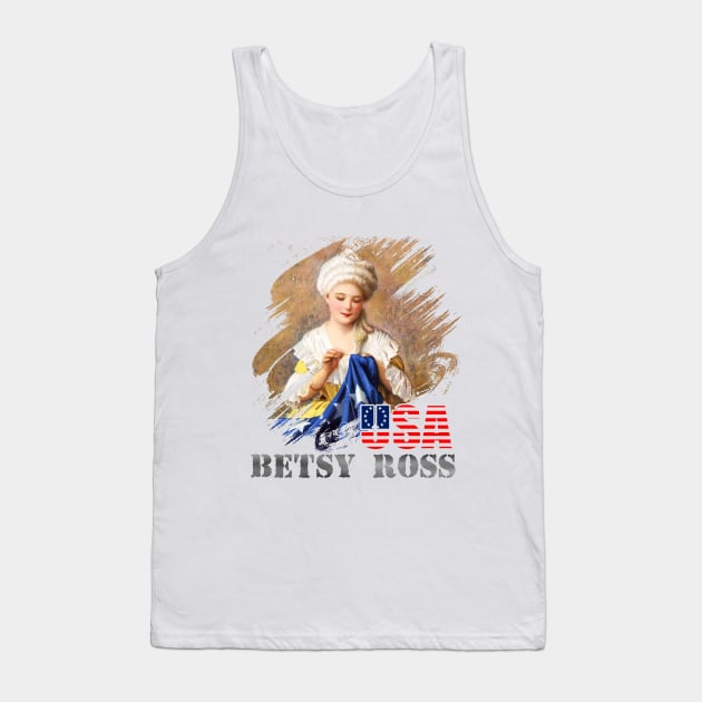 Betsy Ross 1776 Flag American Flag Tshirt Retro Vintage Highland Armory Tank Top by Javacustoms